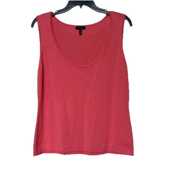 Escada Tops - Escada Tank Top 40 Med Sleeveless Knit Coral Career Quiet Luxury Old Money Basic